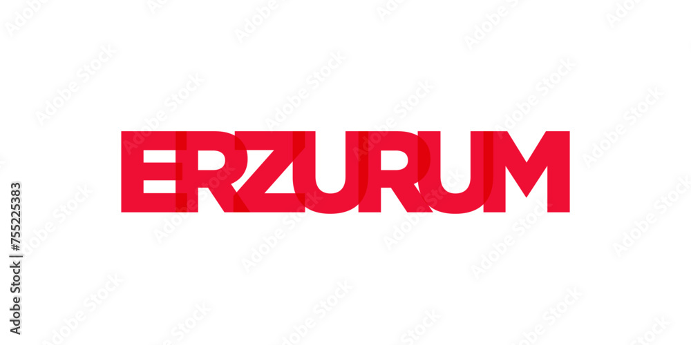 Erzurum in the Turkey emblem. The design features a geometric style, vector illustration with bold typography in a modern font. The graphic slogan lettering. Erzurum in the Turkey emblem. The design features a geometric style, vector illustration with bold typography in a modern font. The graphic slogan lettering.