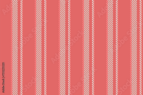 Fibre fabric seamless vector, menu lines texture stripe. Formal vertical background pattern textile in red and white colors.