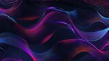 a black background with a few neon colors waves, geometric waves shapes, dark blue, purple, black, mostly black generative ai