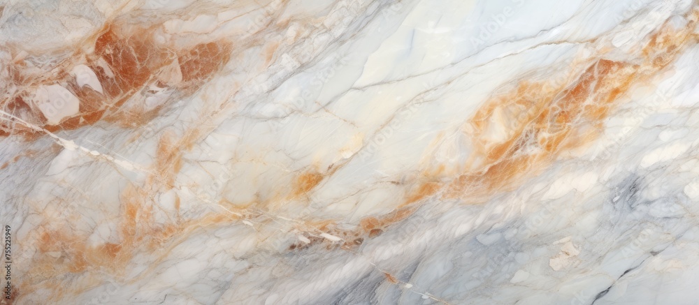 This close up view showcases the intricate details of a high-resolution Italian marble slab, highlighting the unique texture of limestone.