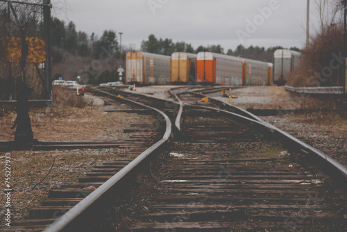 railway leading to trains