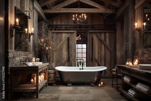 Country Chic  Rustic Farmhouse Bathroom Designs   Rustic Style Inspiration