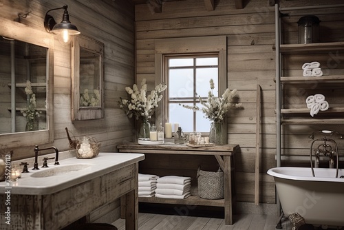 Rustic Farmhouse Bathroom Designs: Embracing Farmhouse Flair with Rustic Fixtures