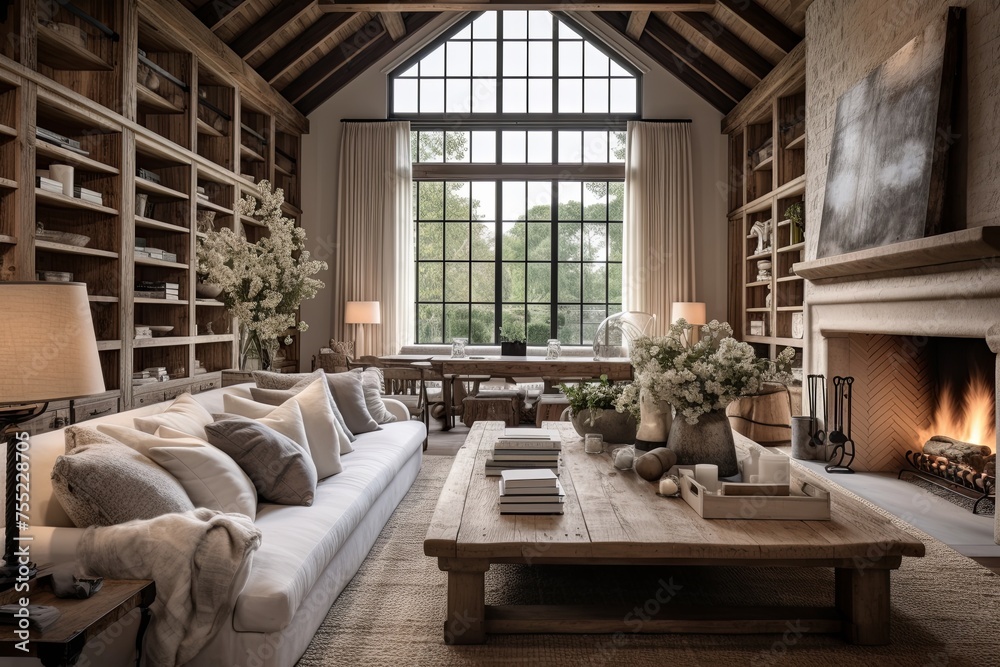 Rustic Farmhouse Living Room Ideas: Large Tables & Cozy Vibes Rustic Farmhouse Living Room Ideas: Large Tables & Cozy Vibes