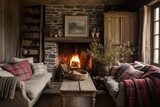 Vintage Farmhouse Charm: Cozy Seating and Warm Textiles - Rustic Farmhouse Living Room Ideas