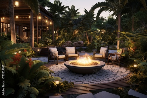 Fire Pit Sizzle: Enchanting Secrets of Garden Patio Designs with Soft Outdoor Lighting © Michael