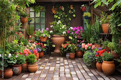 Secret Garden Patio Designs: Potted Plants Oasis for a Moveable Garden © Michael