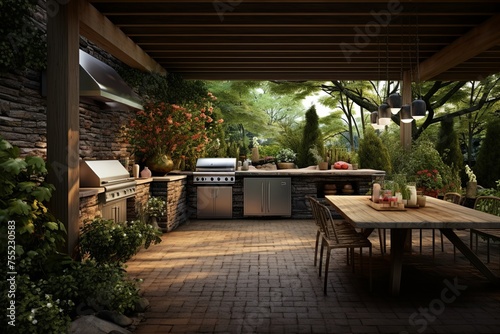 Private Cooking Haven: Secret Garden Patio Designs Revealing an Outdoor Kitchen