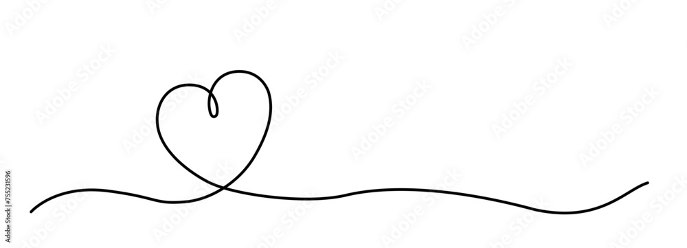 A heart formed by a continuous line – Minimalistic line art of a heart isolated on a transparent background A heart formed by a continuous line – Minimalistic line art of a heart isolated on a transparent background