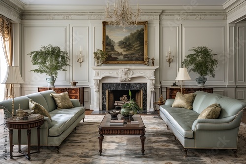 Classic Elegance Epitomized  Stately Federal Style Living Room Decors