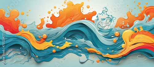 splash and waves in vector abstract shape AI 4K