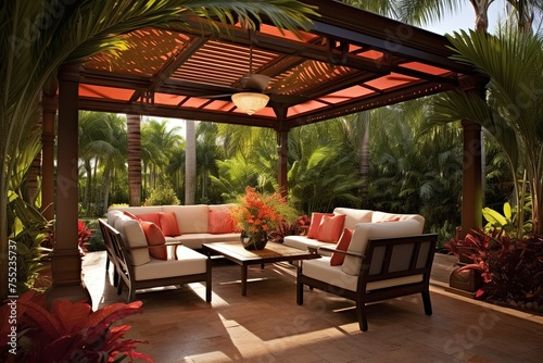 Tropical Oasis  Stunning Palm Tree Patio Designs for Natural Shade