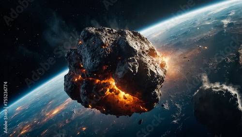 asteroid flies to earth global photo