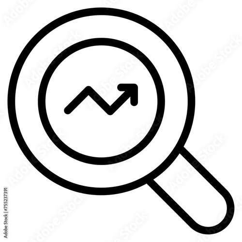 Financial earnings analytics graph or chart icon for apps and websites