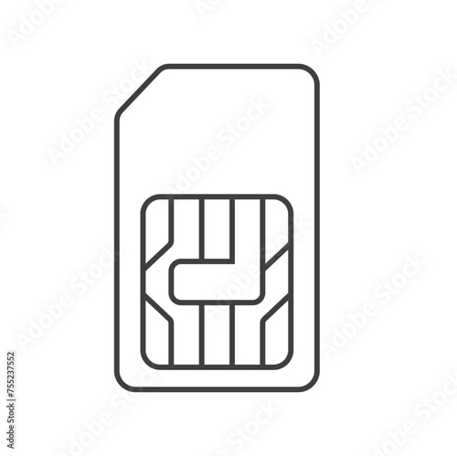 illustration of sim card, sim card technology.