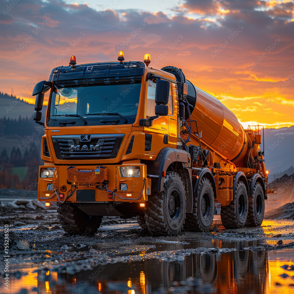 Sunset Gold Cutting-Edge Concrete Pumper: Golden Efficiency Sunset Gold Cutting-Edge Concrete Pumper: Golden Efficiency