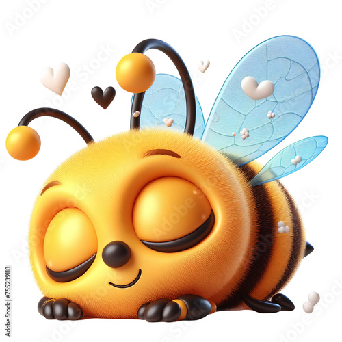 Cute Cartoon Bee Png Sticker Design photo