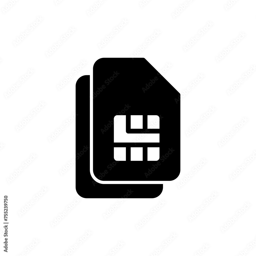 Sim card icon vector isolated on white background. Mobile slot icon. Mobile cellular phone sim card chip. Sim card icon vector isolated on white background. Mobile slot icon. Mobile cellular phone sim card chip.
