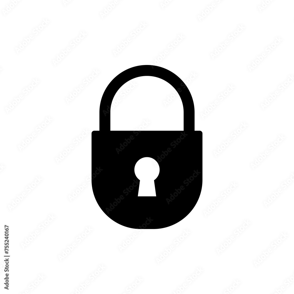 Lock icon vector isolated on white background. Encryption icon. Security symbol. Secure. Private
