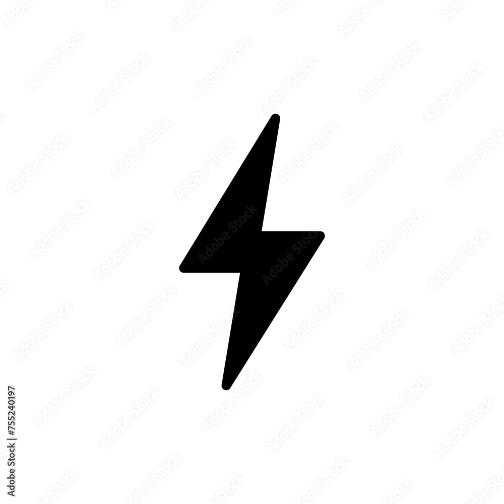 Lightning icon vector isolated on white background. Bolt icon vector. Energy and thunder electric icon Lightning icon vector isolated on white background. Bolt icon vector. Energy and thunder electric icon