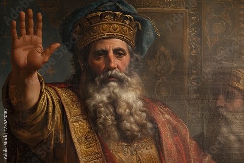 Royal legacy: king Salomon, an iconic biblical figure known for wisdom, wealth, and legendary reign, symbolizing power and influence throughout history and legend photo