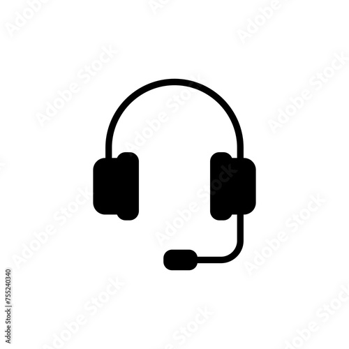 Headphone icon vector isolated on white background. Headphone vector icon. Call us