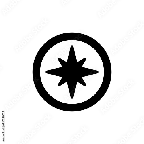 Compass icon vector isolated on white background. Compass vector icon