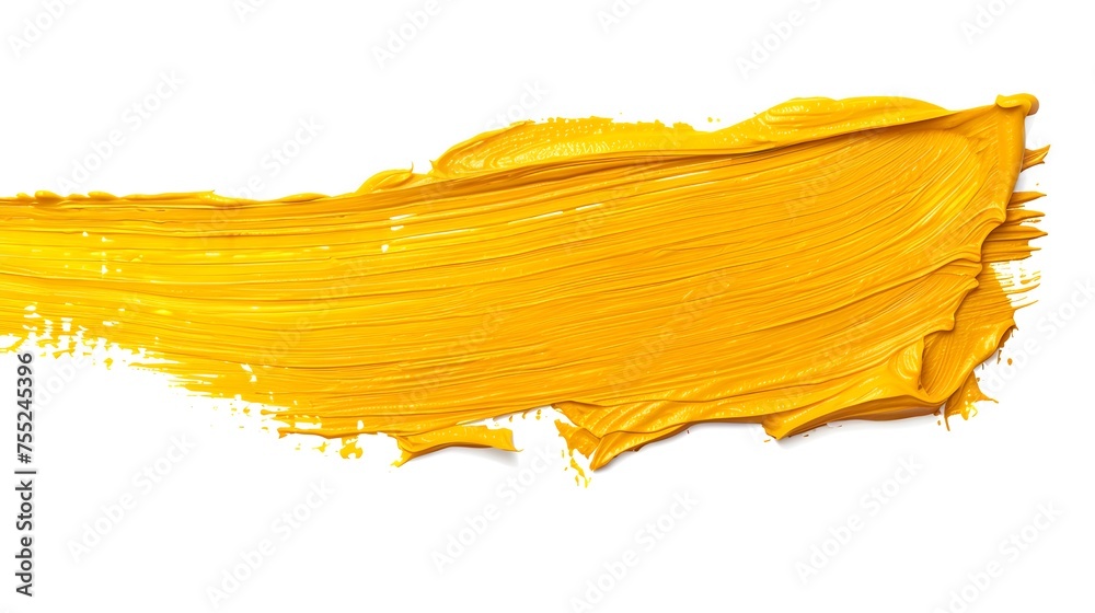 Illustration yellow paint brushes, isolated, vector