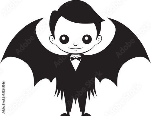 Playful Wings Cute Dracula Icon in Vector Design Magical Vampire Dracula Emblem in Vector Delight