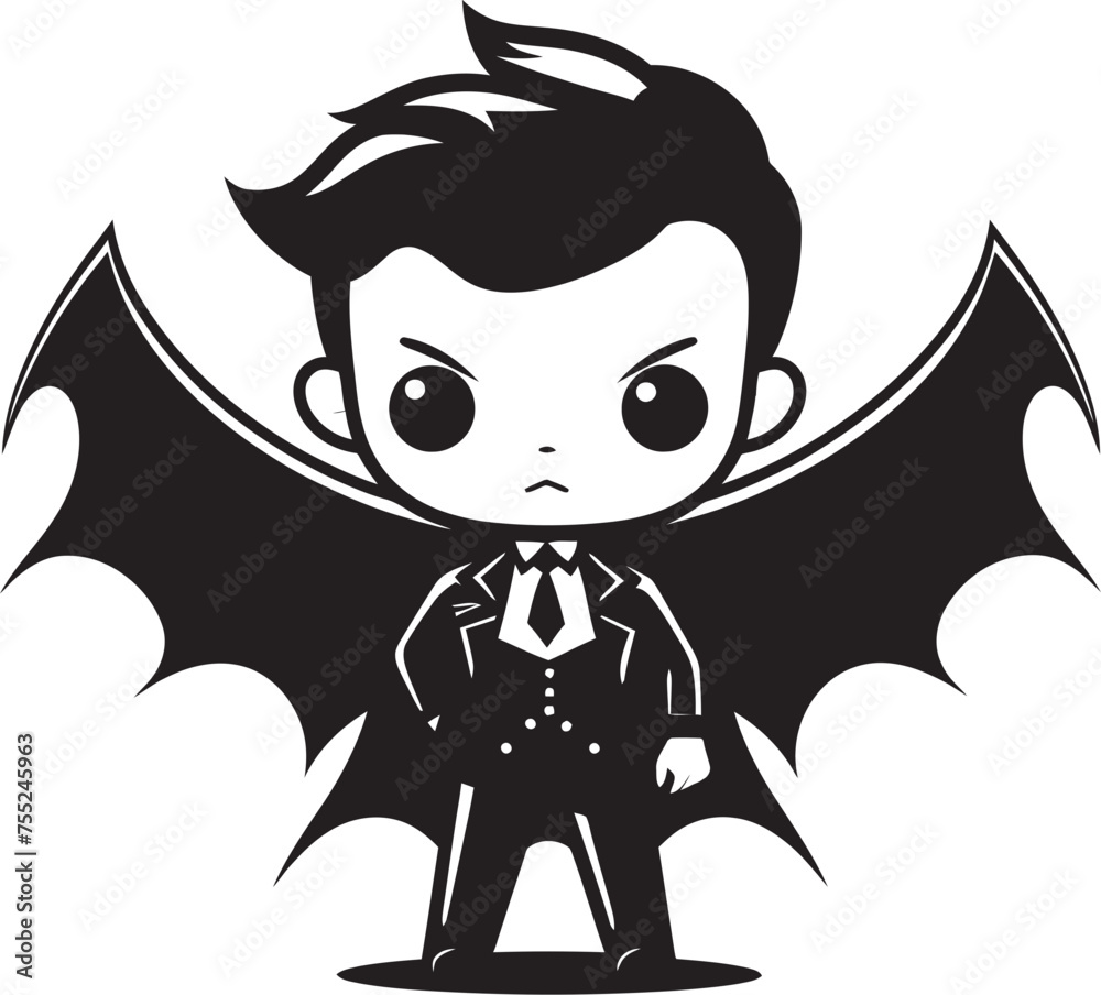 Tiny Whimsy Chibi Dracula Logo Winged Charm Sweet Dracula Design Tiny Whimsy Chibi Dracula Logo Winged Charm Sweet Dracula Design
