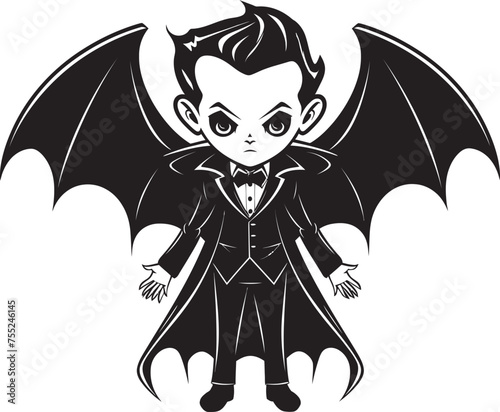 Fang tastic Fella Cute Dracula Logo Icon Vector Vampire Vibes Adorable Logo Design in Vector photo