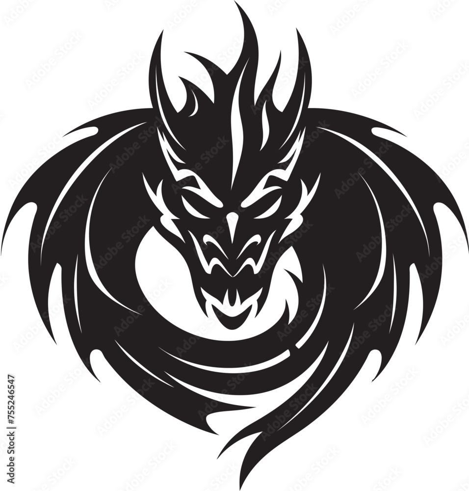 Mythical Guardian Dragon Head Logo in Vector Majestic Eagle Tattoo Style Vector Logo Design Mythical Guardian Dragon Head Logo in Vector Majestic Eagle Tattoo Style Vector Logo Design