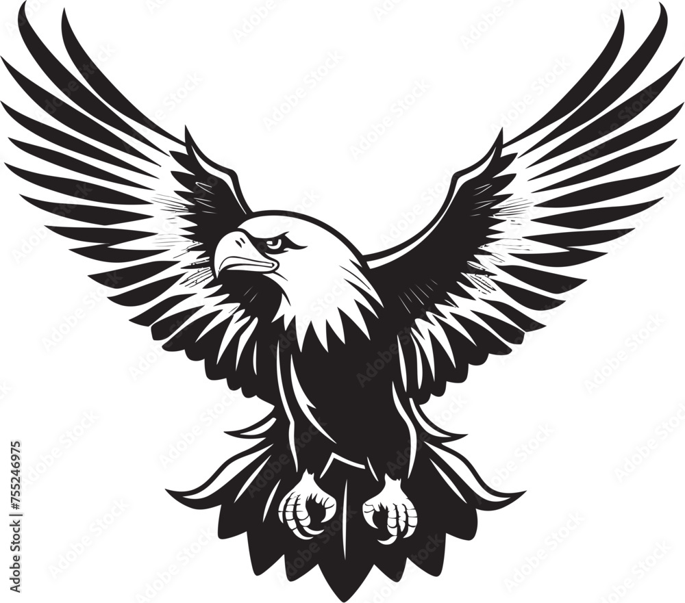Inked Aviary Eagle Tattoo Vector Icon with Skull Wing Span Regal Vigil Tattoo Styled Eagle Emblem with Skull Wing Span Inked Aviary Eagle Tattoo Vector Icon with Skull Wing Span Regal Vigil Tattoo Styled Eagle Emblem with Skull Wing Span