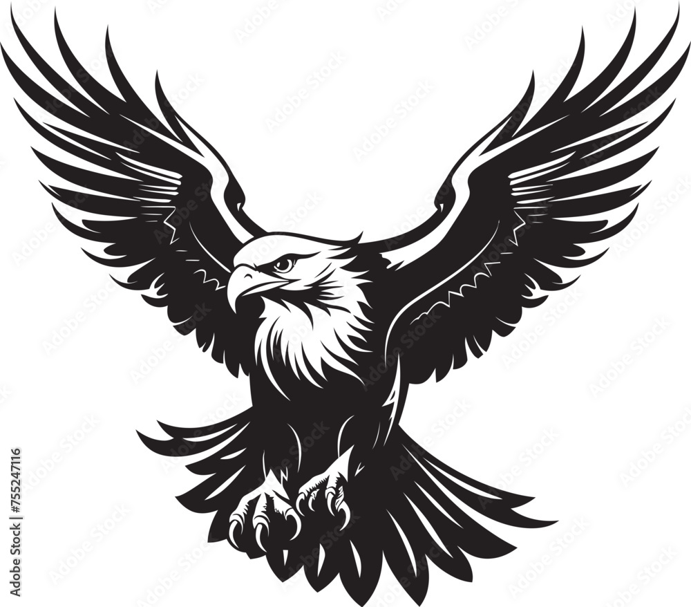 Ink Enchantment Eagle Vector Logo Design Skull Wing Sovereign Tattoo Style Eagle Emblem