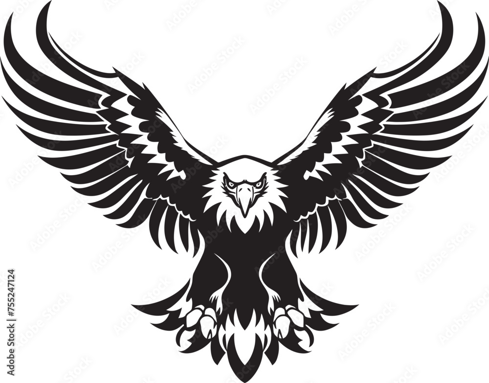 Tattooed Triumph Skull Wing Vector Logo Design Inked Majesty Eagle Tattoo Style Emblem