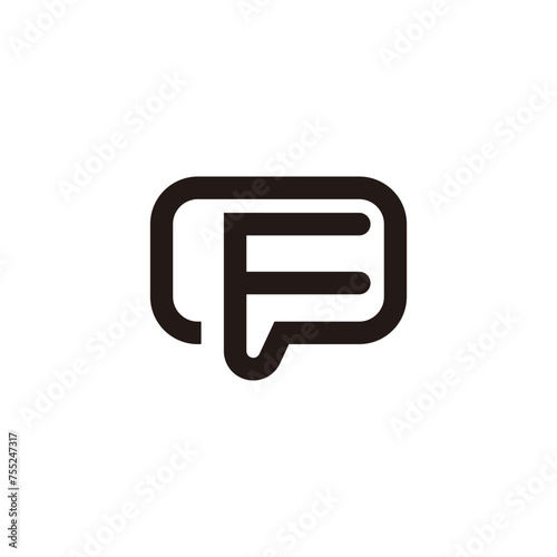 Letter F Chat Logo. Initial letter F logo and chat icon. social media logo