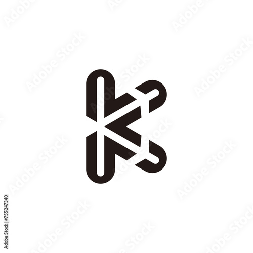 Letter K Airplane Logo. Initial letter K logo with airplane symbol. Air transportation logo