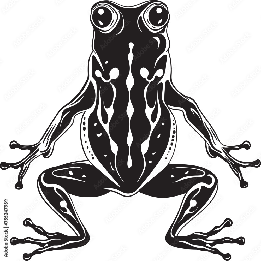 Bone Bridge Skeletal Amphibian Logo in Vector Phantom Frolic Frog Skeleton Vector Logo Icon