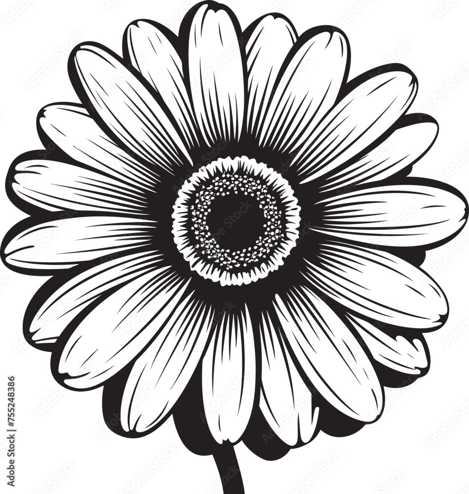 Fototapeta premium Botanical Charm Gerbera Daisy Icon Design Petals Perfection Gerbera Daisy Logo in Vector