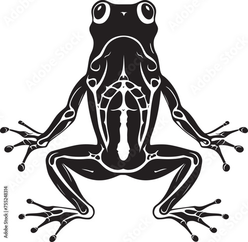 Ghastly Gamble Skeleton Frog Vector Logo Design Icon Phantom Frolic Frog Skeleton Logo in Vector