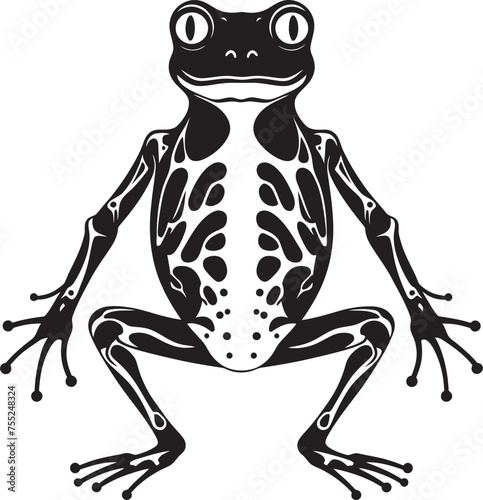 Froggy Remains Skeleton Frog Logo Design in Vector Ribbit Relic Frog Skeleton Vector Logo Icon