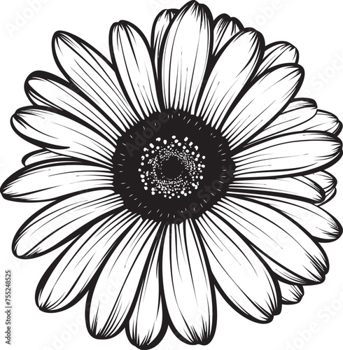 Sunlit Serenade Gerbera Daisy Logo in Vector Daisy Delight Gerbera Daisy Vector Emblem