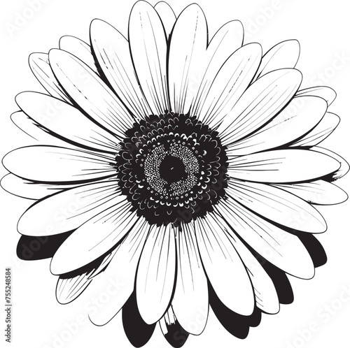 Floral Majesty Gerbera Daisy Logo in Vector Blossom Brilliance Gerbera Daisy Vector Emblem