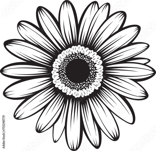 Radiant Reverie Gerbera Daisy Vector Emblem Petals Paradise Gerbera Daisy Icon Design