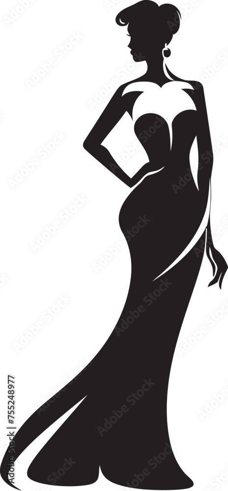 Glamour Galore Vector Logo Design of Glamorous Woman Radiant Royalty Glamorous Lady Icon in Vector