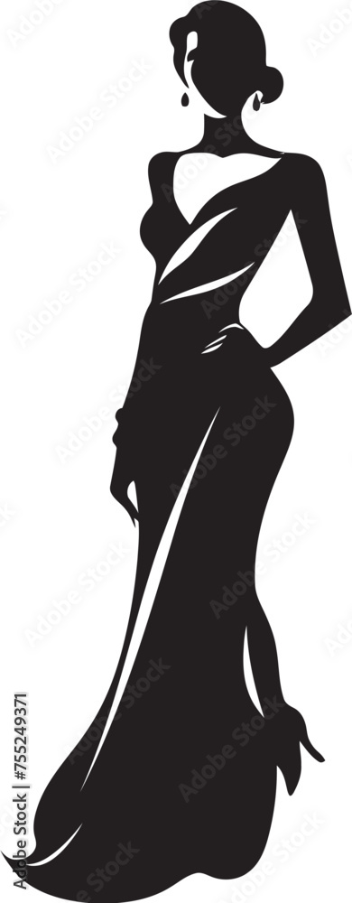 Elegant Essence Glamorous Lady Icon Chic Chic Woman Logo in Vector