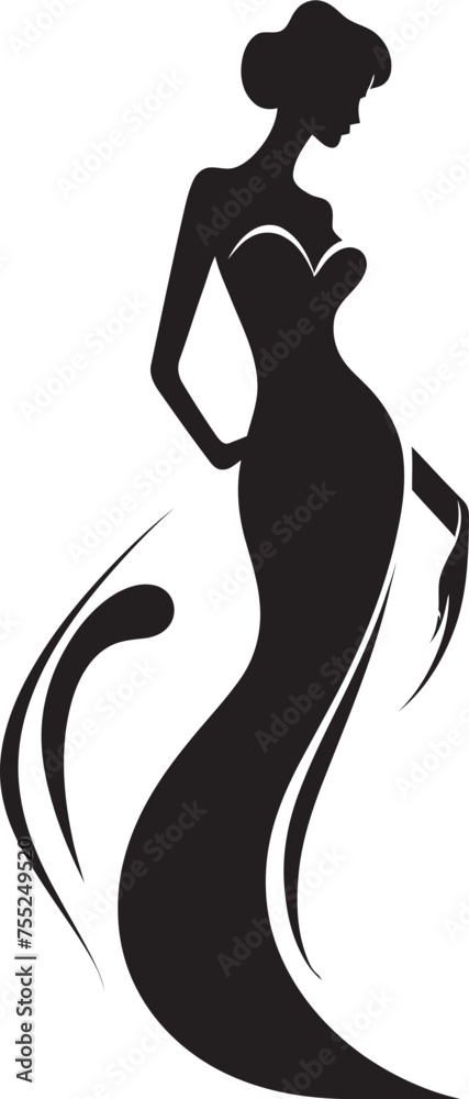 Glamour Galore Woman Emblem Radiant Royalty Glamorous Lady Icon Design Glamour Galore Woman Emblem Radiant Royalty Glamorous Lady Icon Design