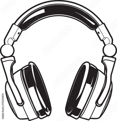Rhythmic Radiance Headphone Emblem in Vector Audio Aesthetics Vector Logo Design with Headphones