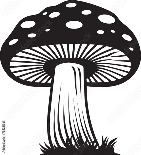 Fungi Flourish Mushroom Symbol in Vector Mycelium Muse Vector Mushroom Logo Design