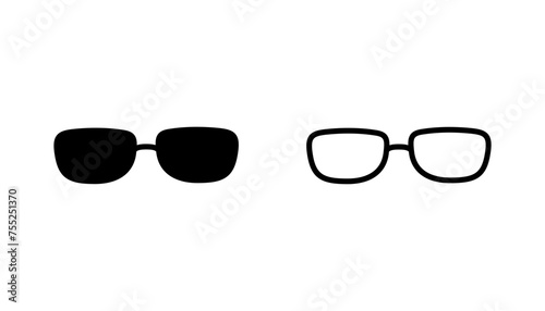 Glasses icon set. Glasses vector icon